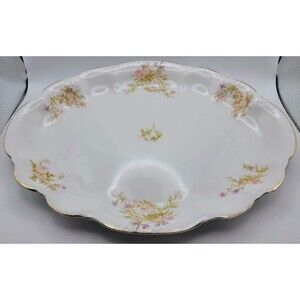 Homer Laughlin Hudson China Dinner Platter with pink floral pattern ca. 1920's.